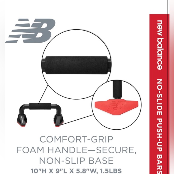New Balance Push Up Bars for Men & Women - No-Slide Push Up Bar - Picture 2 of 6